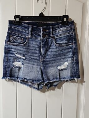 Buckle Black Shape & Smoothing Distressed Blue Denim Jean Shorts